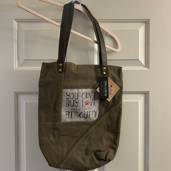 Vintage Addiction Handbags - NWT Vintage Addiction Rescue Dog Recycled
Military Tent Tote